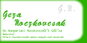 geza moczkovcsak business card